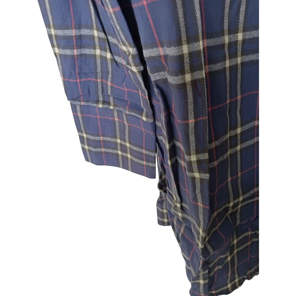 New Easel Los Angeles Oversized Off Shoulder Plaid Shirt Dress Cotton SZ M - Picture 9 of 16